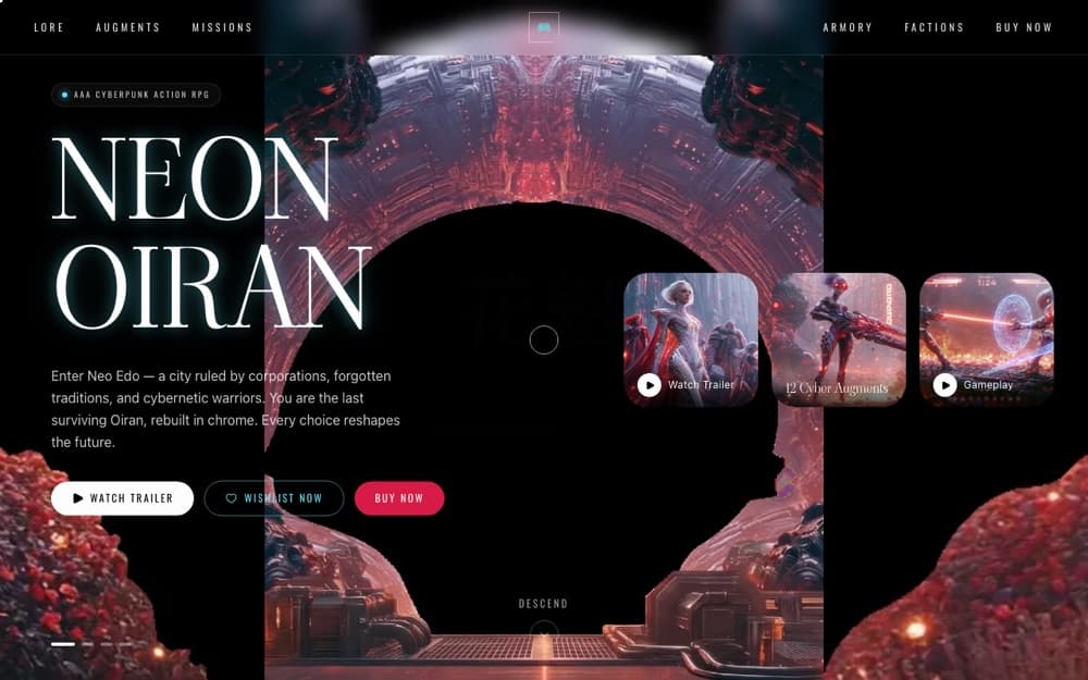 Neon Oiran website homepage