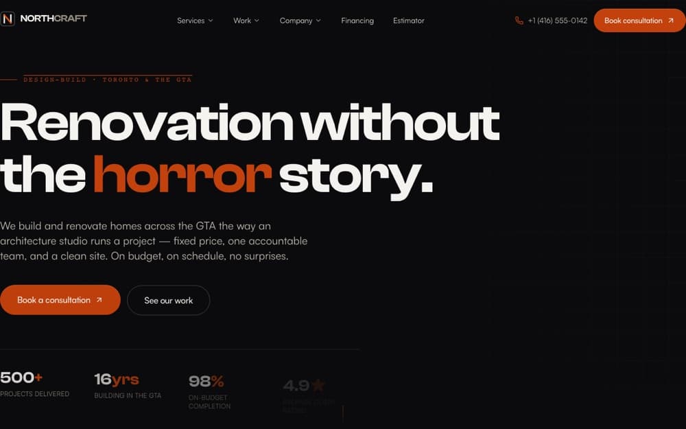 Northcraft website homepage
